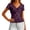 Purple, variant on Women V Neck Short Sleeve Lace Top Floral Sheer Blouse Lightweight Semi See Through Shirt Casual Fit for Summer