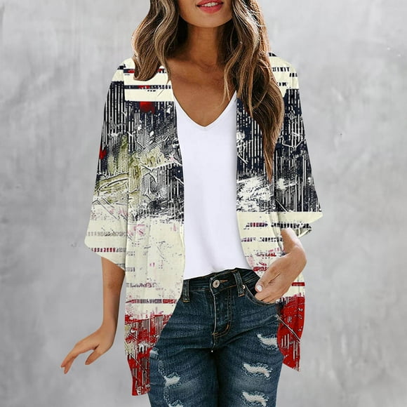 LOVZFMLL Cardigan for Women Ladies' Cardigan Halloween Fashion Printed Jacket Summer Long Sleeved Printed Jacket Cardigan Jacket