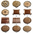 thumbnail image 4 of Posavasos de bambú Savlot de madera - Posavasos redondos para bebidas frías y calientes, diseño contemporáneo, 4 of 6