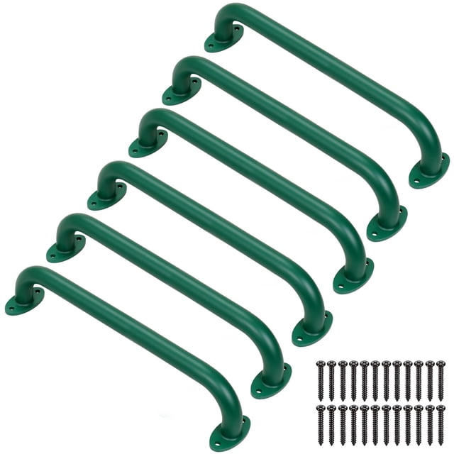 Empuñaduras de seguridad para parques infantiles SELEWARE, metal verde, 43 cm, paquete de 6