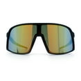 thumbnail image 5 of Boys Kids Size Color Mirror Large Shield Sport MTB Plastic Sunglasses Black - Orange Mirror, 5 of 8