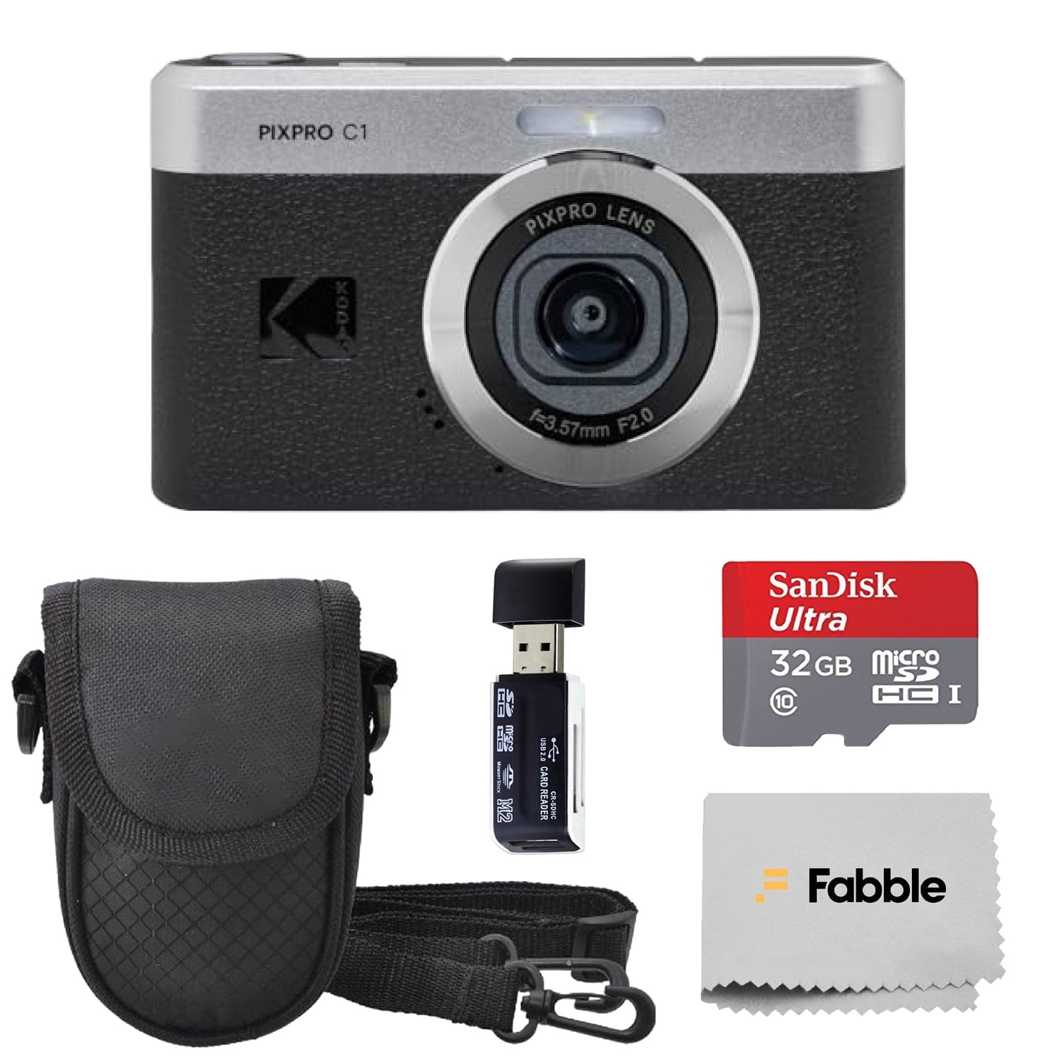Kodak PIXPRO FZ55 Camera, Black Bundle with Lexar 32GB SDHC Card +