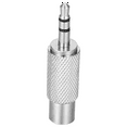 thumbnail image 3 of Adaptador de audio estéreo de 3,5 mm macho a mono hembra, plateado, 3 of 4