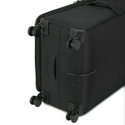 SWISSGEAR Stride Large Expandable Spinner Luggage, Black, Checked, 8 Wheels, TSA Lock