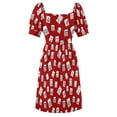 thumbnail image 5 of Red Mahjong Sleeveless Dress Woman fashion loose women's dress, 5 of 6