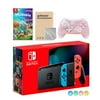 Nintendo Switch Neon Red Blue Joy-Con Console Set, Bundle With Miitopia And Mytrix Wireless Switch Pro Controller and Accessories