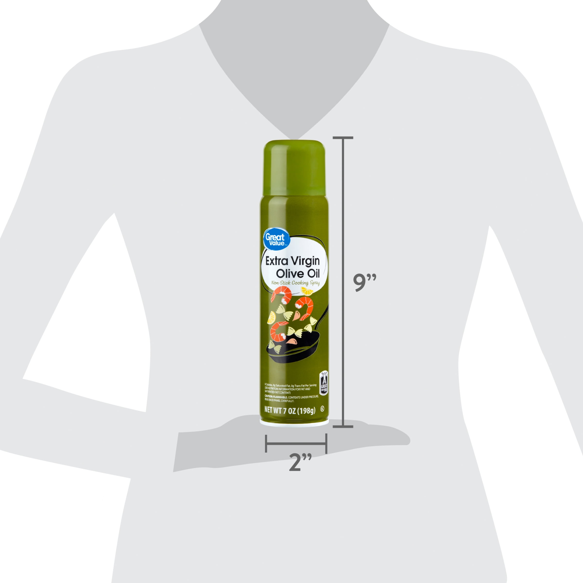 Great Value Extra Virgin Olive Oil Cooking Spray, 7 oz Can
