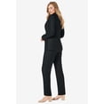 thumbnail image 3 of Jessica London Women's Plus Size Petite Stretch Crepe Single-Breasted Pantsuit, 3 of 4