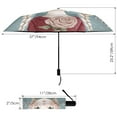 thumbnail image 3 of Cute Girl with Rose Compact Sun Umbrella Windproof Travel Umbrellas for Rain Strong Portable UV Protection, 3 of 8