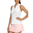 thumbnail image 7 of BALEAF Golf Shirts for Woman Sleeveless Tennis Tank Tops V-Neck Racerback Polo Collar White L, 7 of 7