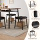 thumbnail image 5 of Juego de comedor compacto para 2 personas - Mesa cuadrada con estante de almacenaje - Sillas tapizadas y estructura metálica - Perfecto para espacios reducidos y apartamentos - Color clásico marrón, 5 of 8