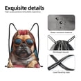 thumbnail image 4 of Gaeub French Bulldog In Sunglasses Drawstring Backpack Bag Sport Gym Sackpack Heavy Duty String Backpack for Men Women-Small, 4 of 6