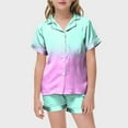 thumbnail image 4 of Godom Pajama Set for Kid Girls Short Sleeve Lounge Soft Summer Sleepwear PJ Loungewear Clothes Outfits, 4 of 5