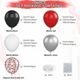 thumbnail image 2 of Black Red Silver Balloon Arch Kit, Black and Red Balloon Garland Kit with Confetti Balloons for Boy Girl Party Birthday Baby Shower Wedding Graduation Anniversary Background Decorations, 2 of 12