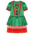 thumbnail image 3 of iEFiEL Girls Short Sleeve Tutu Dance Dress Figure Skating Stage Performance Christmas Elf Dress Red 4, 3 of 7