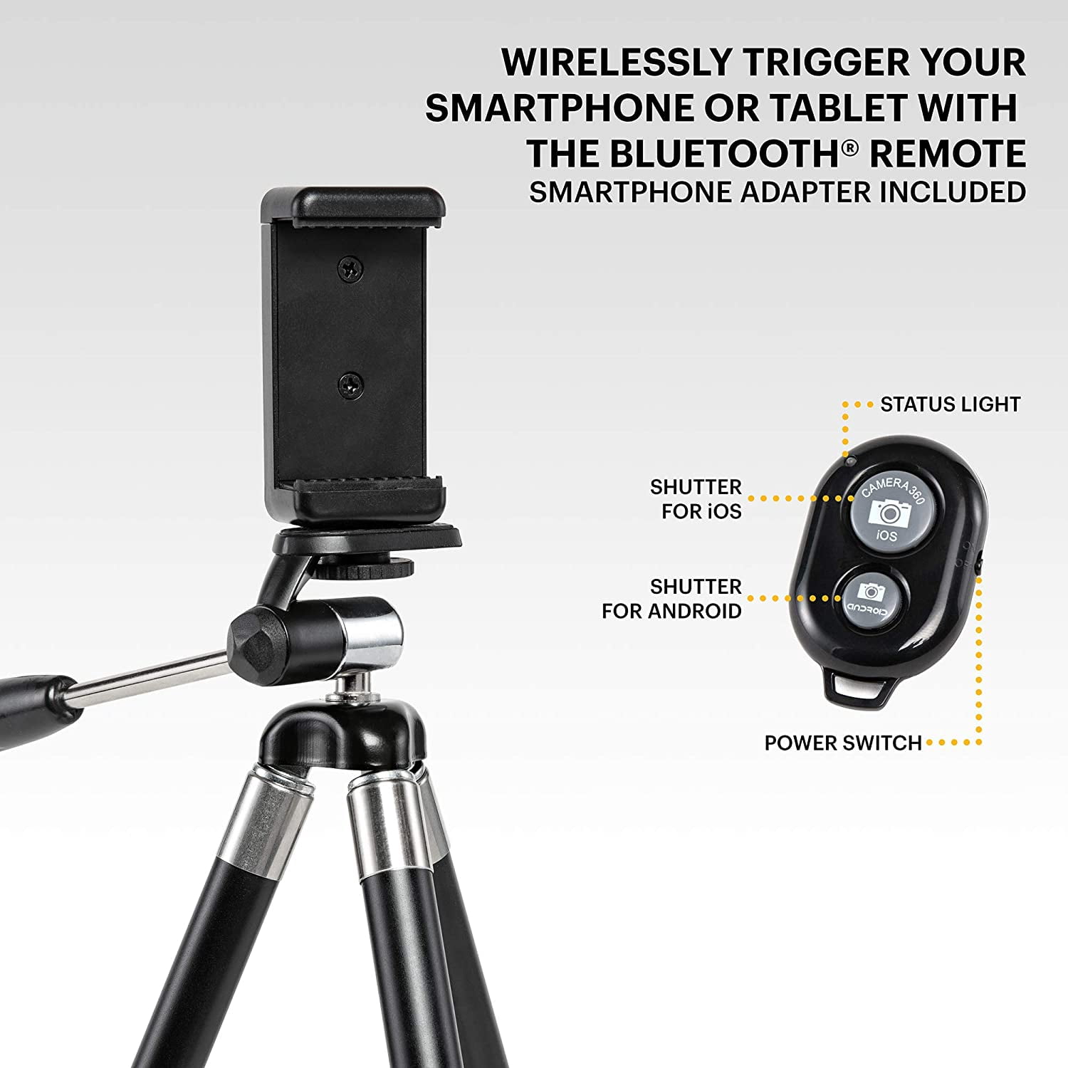 KODAK PhotoGear 42” Travel Tripod for Camera & Phone with Remote, Compact DSLR Tripod Stand
