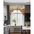 thumbnail image 3 of Orange Pumpkin Fall Swag Valances for Windows, Small Curtains Drapes, Thanksgiving Botanical Leaves Wooden Kitchen Window Curtains Over Sink Window Treatment Valance for Bedroom/Bathroom 56"x36", 3 of 5
