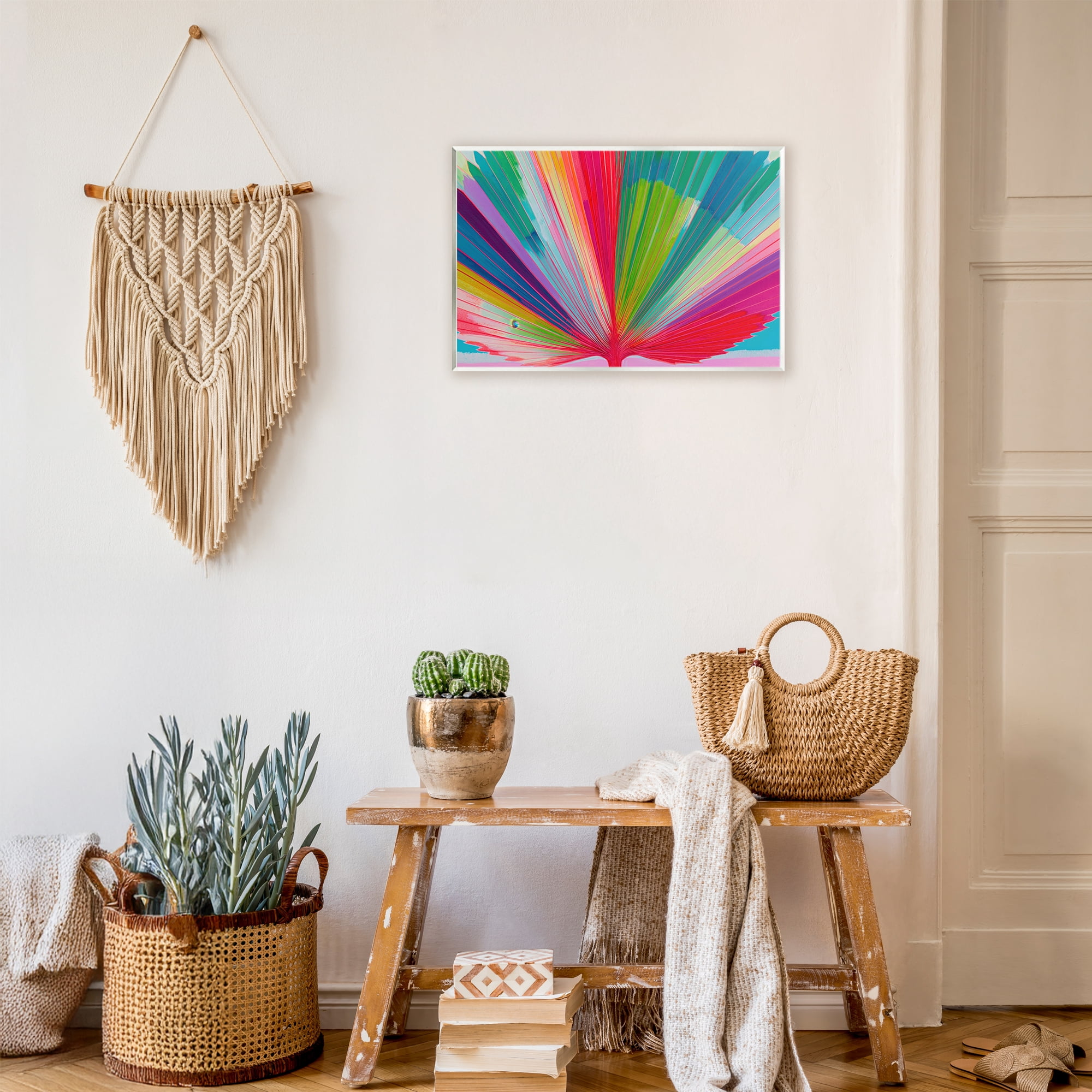Stupell Industries Palm Fan In Spectrum Wall Plaque Art, design by Chromatic Storm Studio