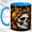 Blue, variant on Leopard Bow Skull Coffee Mug, Gothic Autumn Mug, Ceramic 11 oz