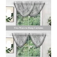 thumbnail image 5 of Waterfall Valances for Windows, Grey Vintage Kitchen Sheer Valance Curtains, Modern Abstract Art Oil Paiting Rod Pocket Elegant Swag Valances for Living Room Bedroom, 47.2"x38.5", 3 Panel, 5 of 8