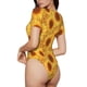 thumbnail image 2 of Fotbe Vintage Leopard Print Sunflower Body de Mujer con Cuello Redondo y Mangas Cortas, Sin Mangas Ajustado, Suave, Cómodo y Básico-Medium, 2 of 7