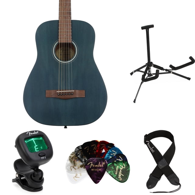 Guitarra acústica Fender FA-15 escala 3/4 con accesorios azul