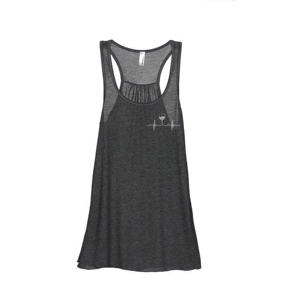 Wine Is Life Women's Fashion Sleeveless Flowy Racerback Workout Yoga Tank Top Charcoal Grey X-Large