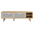thumbnail image 4 of Media TV Stand Console Table, Brown Oak, Wood, Metal, Industrial Living Room Lounge Cafe Lobby Hospitality Restaurant, Modern Contemporary HB34575, 4 of 10