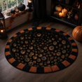 thumbnail image 4 of sruoe Halloween Creepy Visual Effect Round Floor Rug, Ghost Printed Polyester Doormat, Halloween Room Decor for Indoor Home Layout, Holiday Party, 4 of 7