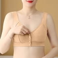 thumbnail image 2 of Wdgfv Daisy Bras for Older Women 2025 Comfy Convenient Front Closure Bra Full Support No Underwire Bras Beige 46, 2 of 6