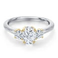 thumbnail image 3 of Gem Stone King 10K Two Tone Gold White Moissanite Engagement Ring for Women | 1.22 Cttw | Oval 7X5MM | Gemstone Birthstone | Size 6, 3 of 7