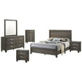 thumbnail image 1 of Rustic Wood Gray 6pc Bedroom Set in Queen Size with Chest and 2 Nightstands, 1 of 7