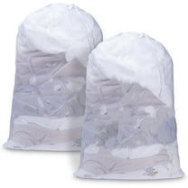 2 Pack Mesh Laundry Bags,Laundry Hamper Liner for Dirty Clothes,Reusable Laundry Bags with Drawstring Closure,Foldable Heavy Duty Large Laundry Bags for Home,Travel and Dorms,White,24x 36 in