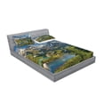 thumbnail image 2 of Ambesonne Nature Fitted Sheet & Pillow Sham Set, Snowy Mountain Lake, Queen, Multicolor, 2 of 2