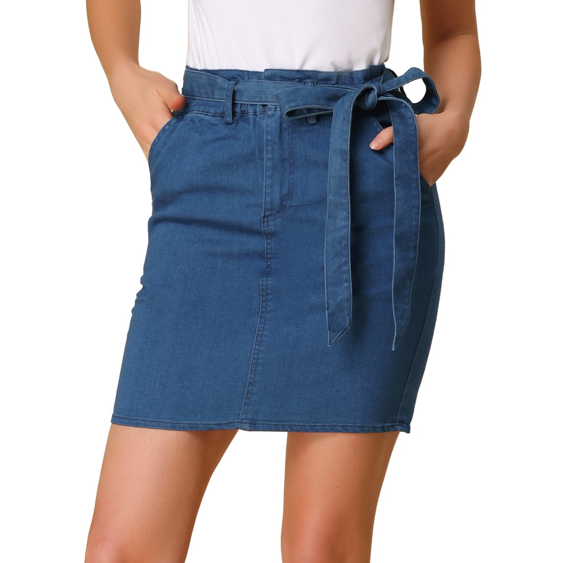 High waisted elastic skirt online