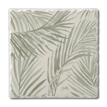CounterArt "Palm Fronds" 1 Pack Absorbent Stone Tumbled Tile Coaster 4" by 4"