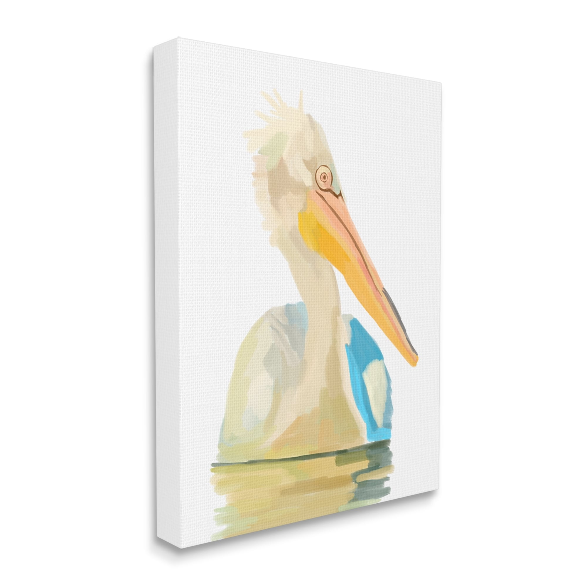 Stupell Industries Pelican Swimming Nature Portrait Coastal Painting Gallery Wrapped Canvas Print Wall Art