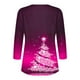 thumbnail image 4 of Puntoco Blusa informal de cuello redondo con mangas 3/4 cortas y estampado a la moda para mujer, 4 of 5