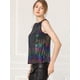 thumbnail image 5 of INSPIRE CHIC Camiseta Sin Mangas Con Chaleco Brillante Metálico Brillante Sin Mangas Para Fiesta Y Club Para Mujer Negros S, 5 of 6