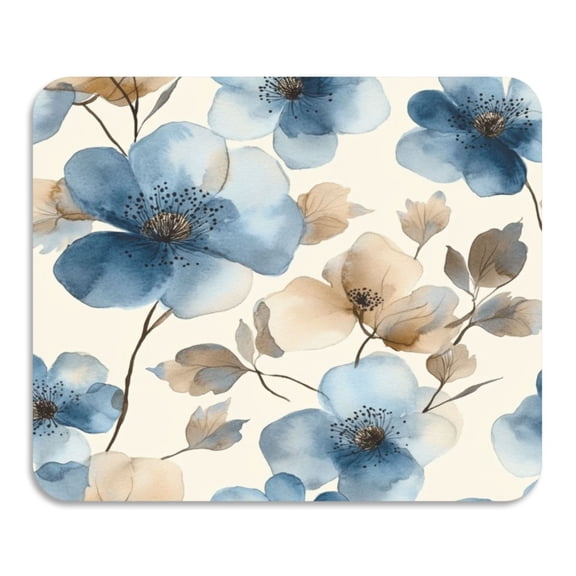 Dish Drying Mat Absorbent Dish Drainer Kitchen Counter 23.6x19.7inch Dish Drying Pad for Countertops, Sinks, Draining Racks Blue Watercolor Flowers