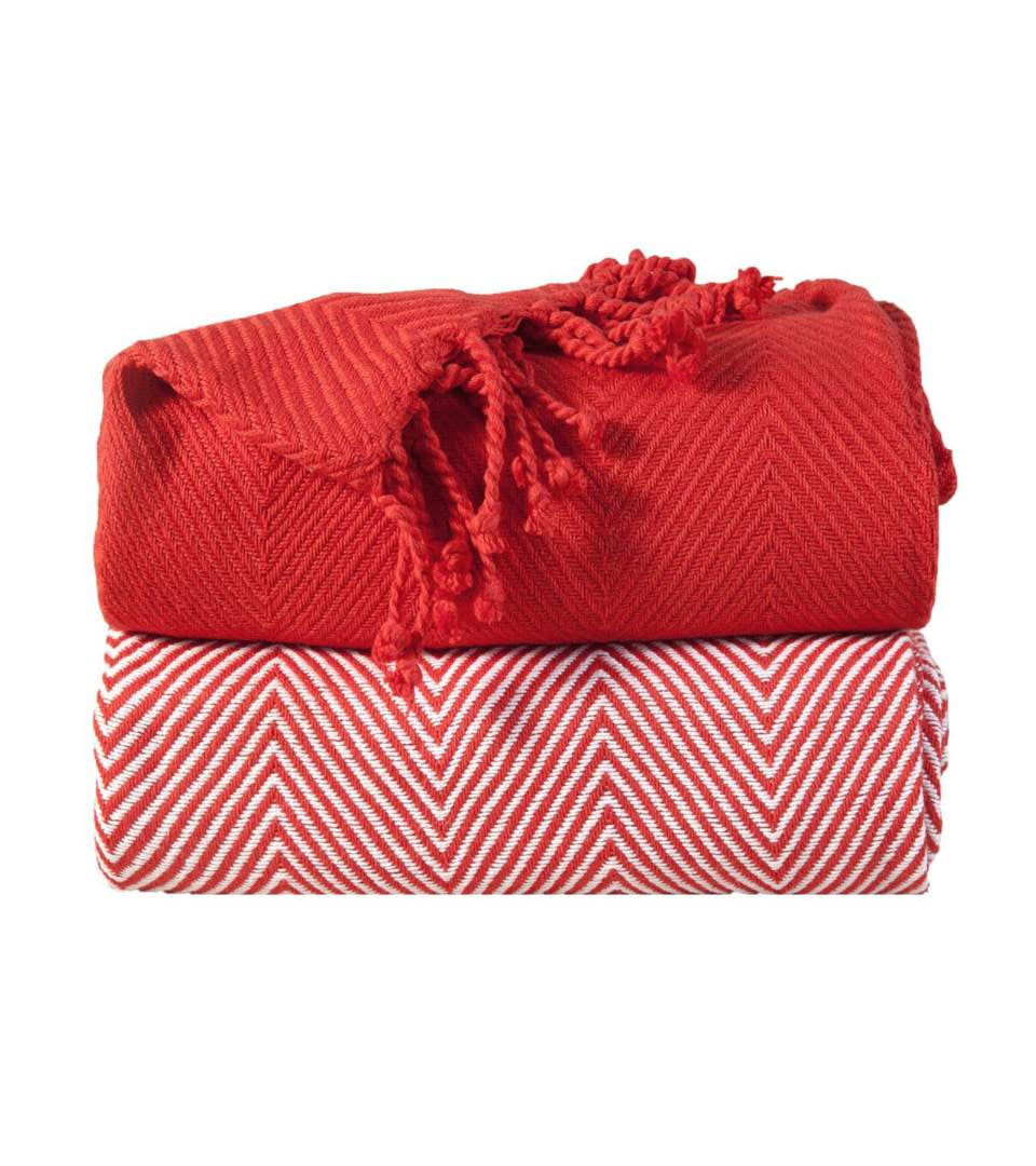 Rustic Homes 100 Pure Cotton Thermal Blanket Herringbone Pattern