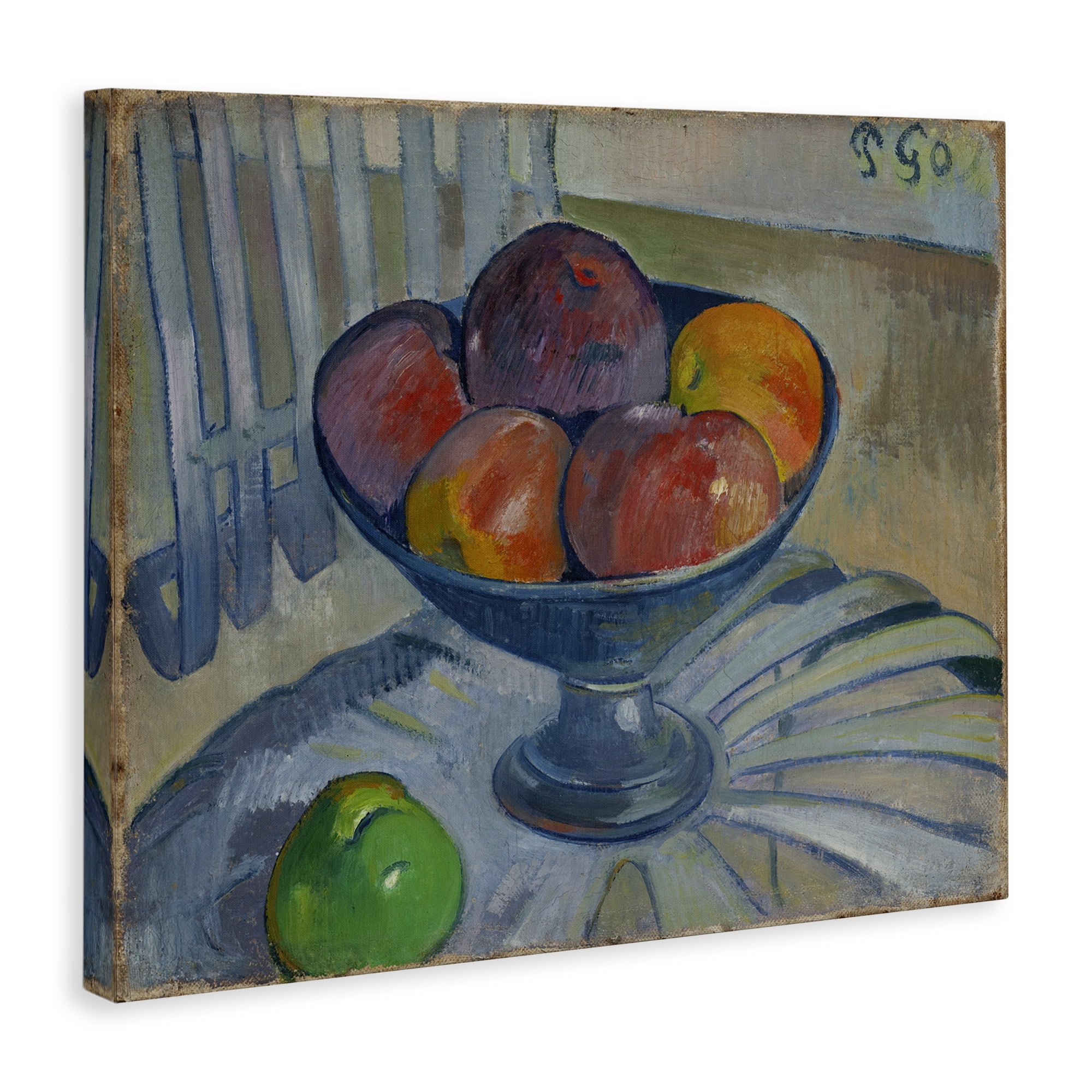 Stupell Industries Classic Fruit Dish on Garden Chair Food & Beverage Painting Wrapped Canvas Art Print Wall Art, 40 x 30