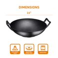 thumbnail image 2 of 14 Inch Blue Enameled Cast Iron Wok with Large  Handles - Nonstick & Oven Safe for Indoor and Outdoor Cooking, 2 of 5