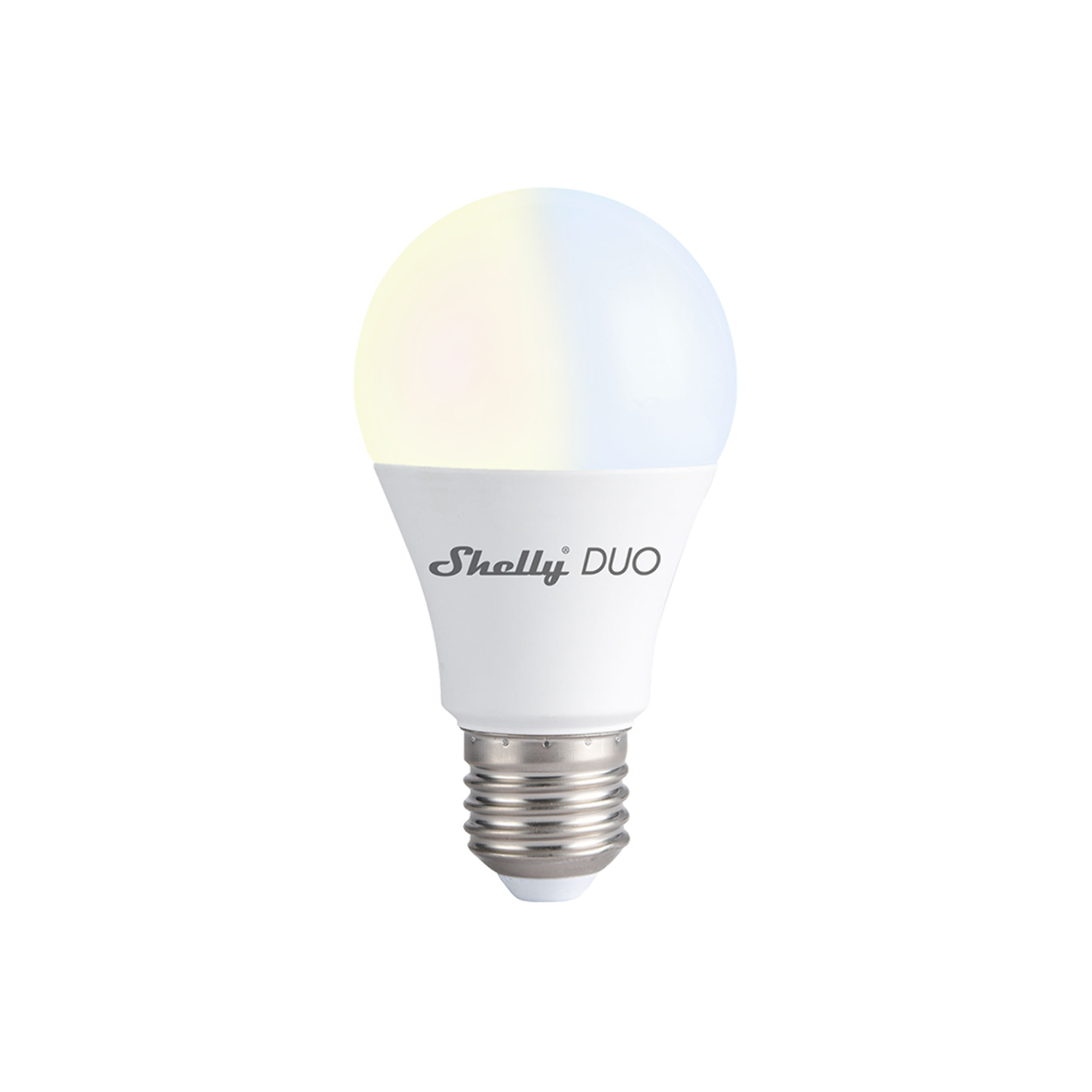 Shelly Duo, WiFi Smart Bulb, Warm Light, No Hub Required, iOS Android Enabled, Alex and Google Compatible, MQTT Enabled, 2500K to 6500K, 10W-800LM, E26 Bulb Base