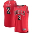 thumbnail image 1 of Youth Fanatics Branded Lonzo Ball Red Chicago Bulls 2021/22 Fast Break Road Replica Jersey - Icon Edition, 1 of 3
