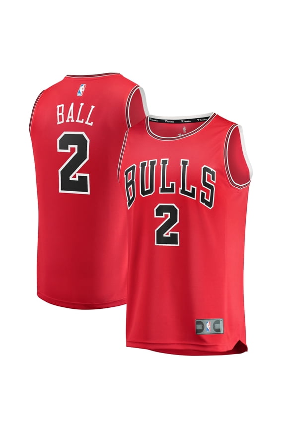Youth Fanatics Branded Lonzo Ball Red Chicago Bulls 2021/22 Fast Break Road Replica Jersey - Icon Edition