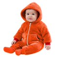 thumbnail image 2 of Mercatoo Baby Boys Girls Thick Fleece Jumpsuit Hooded Fuzzy Long Sleeve Plush Lightweight 𝗥omper Winter Cozy Warm Clothes, 2 of 4