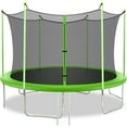 thumbnail image 2 of FDW 14 ft Trampoline Combo Jump Safety Enclosure Net W/Spring Pad ,Green, 2 of 2