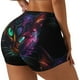 thumbnail image 1 of Balery Futuristic Cat Warrior Pantalones cortos de entrenamiento estampados para mujer, sin costuras, ajustados, para gimnasio, yoga, correr, deportes, ejercicio activo, fitness.-Medium, 1 of 8