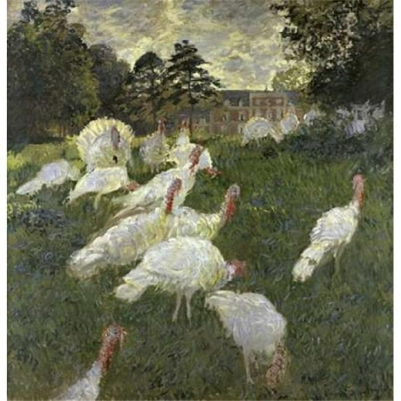The Turkeys At The Chateau De Rottembourg Montgeron Poster Print by Claude Monet, 24 x 24 - Large